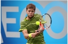 LONDON, ENGLAND - JUNE 07:  Ryan Harrison of the United States in action during a qualifying match ahead of the AEGON Championships at Queens Club on June 7, 2014 in London, England.  (Photo by Jan Kruger/Getty Images)